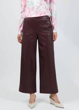 NEW RAFFAELLO ROSSI palina 6/8 vegan leather culotte pants in barolo